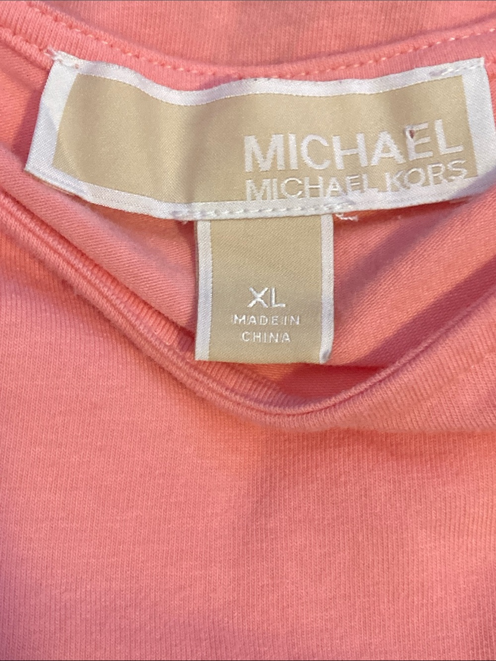Michael Michael Kors Pink Cold Shoulder Flutter Sleeve Top XL Logo Scoop Neck - Picture 3 of 10